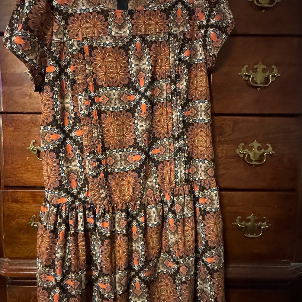 Forever 21 Orange and Brown Geometric Mini Dress